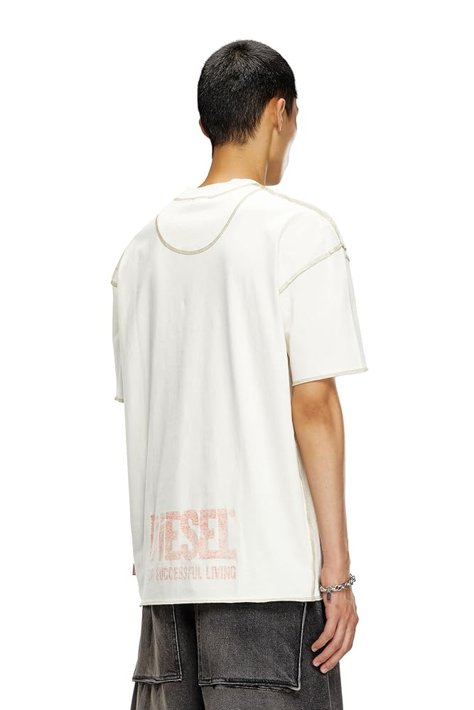 ディーゼル メンズ Tシャツ A141620WIAZ ブラック T-CRAOR T-shirt with inside-out effect｜ブラック｜メンズ｜DIESEL